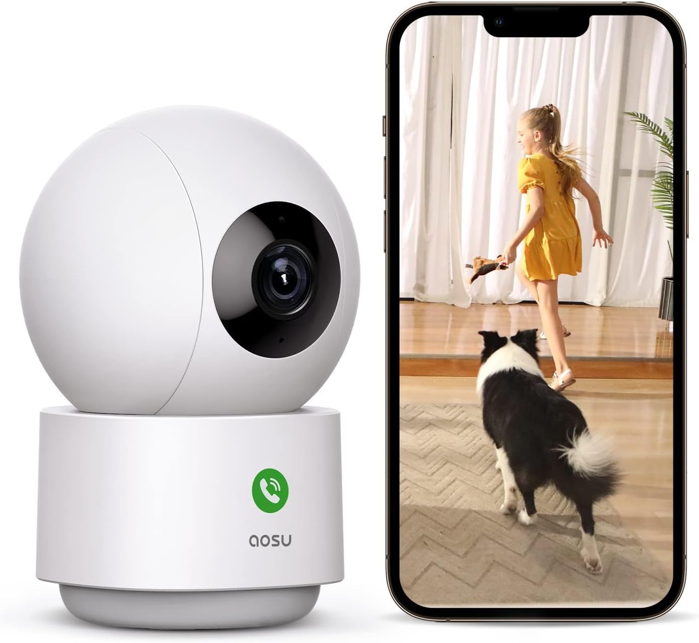 AOSU 2K Security Camera — 360 Degree indoor camera – Buy Online at AbmarketX