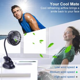 Mikikin Clip-on Small Mini Fan — Portable, Quiet & Flexible – Buy Online at AbmarketX