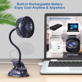 Mikikin Clip-on Small Mini Fan — Portable, Quiet & Flexible – Buy Online at AbmarketX