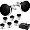 HAWSON Men’s Cufflinks and Tuxedo Studs Set with Gift Box – Buy Online at AbmarketX