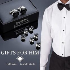 HAWSON Men’s Cufflinks and Tuxedo Studs Set with Gift Box – Buy Online at AbmarketX