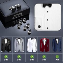 HAWSON Men’s Cufflinks and Tuxedo Studs Set with Gift Box – Buy Online at AbmarketX