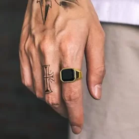 Richsteel Black Onyx Signet Ring for Men – Buy Online at AbmarketX