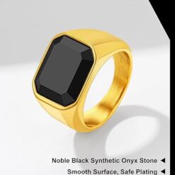 Richsteel Black Onyx Signet Ring for Men – Buy Online at AbmarketX