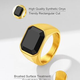 Richsteel Black Onyx Signet Ring for Men – Buy Online at AbmarketX