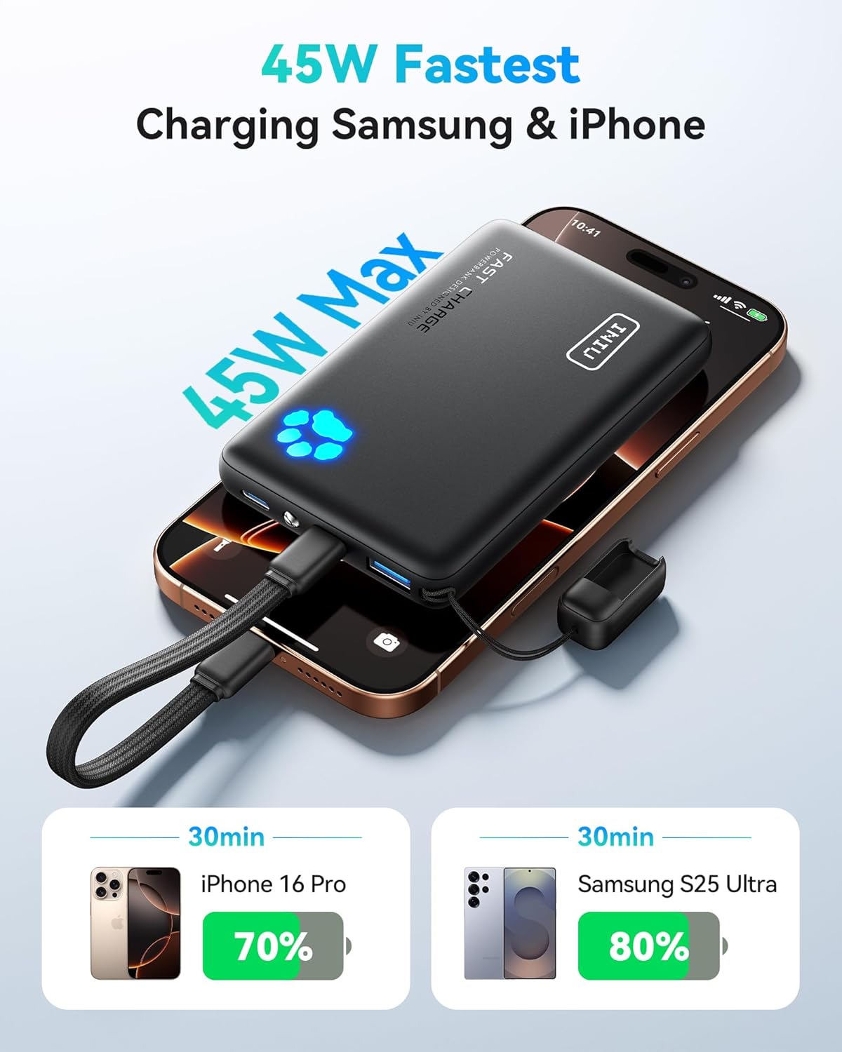 INIU Portable Charger — Lightest 10000mAh 45W PD Power Bank – Buy Online at AbmarketX