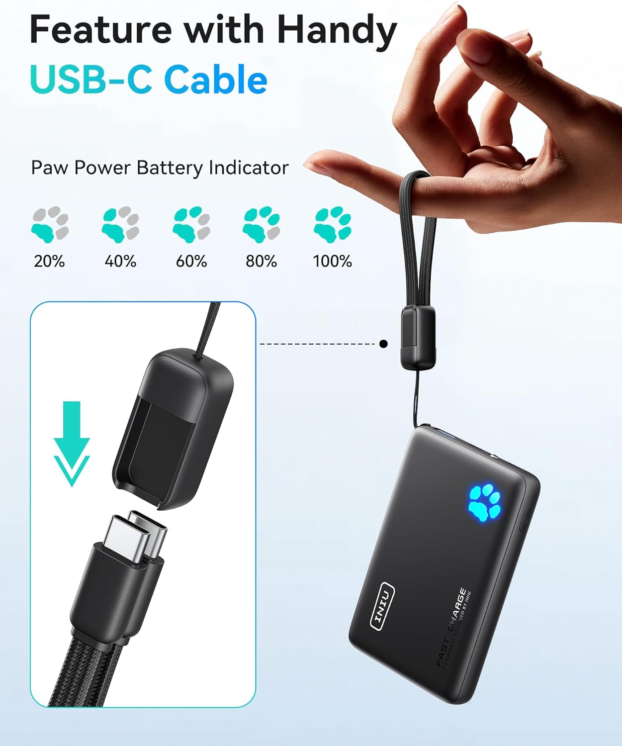 INIU Portable Charger — Lightest 10000mAh 45W PD Power Bank – Buy Online at AbmarketX