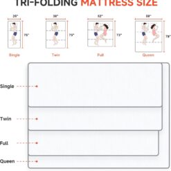 Alternative view of POHARE Twin 4″ Tri-Fold Memory Foam Mattress