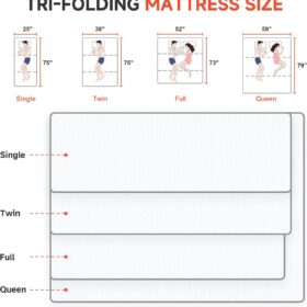 POHARE Twin 4″ Tri-Fold Memory Foam Mattress – Buy Online at AbmarketX