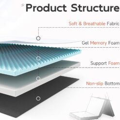 POHARE Twin 4″ Tri-Fold Memory Foam Mattress – Buy Online at AbmarketX