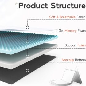POHARE Twin 4″ Tri-Fold Memory Foam Mattress – Buy Online at AbmarketX