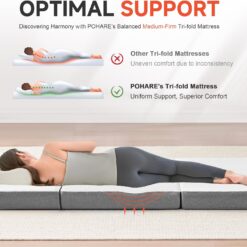 POHARE Twin 4″ Tri-Fold Memory Foam Mattress – Buy Online at AbmarketX