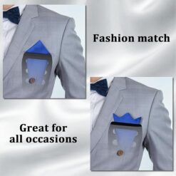 Luckyvestir White Black Silk Pocket Squares with Holder – Buy Online at AbmarketX