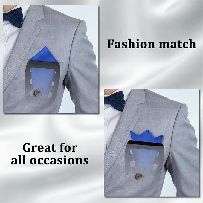 Luckyvestir White Black Silk Pocket Squares with Holder – Buy Online at AbmarketX