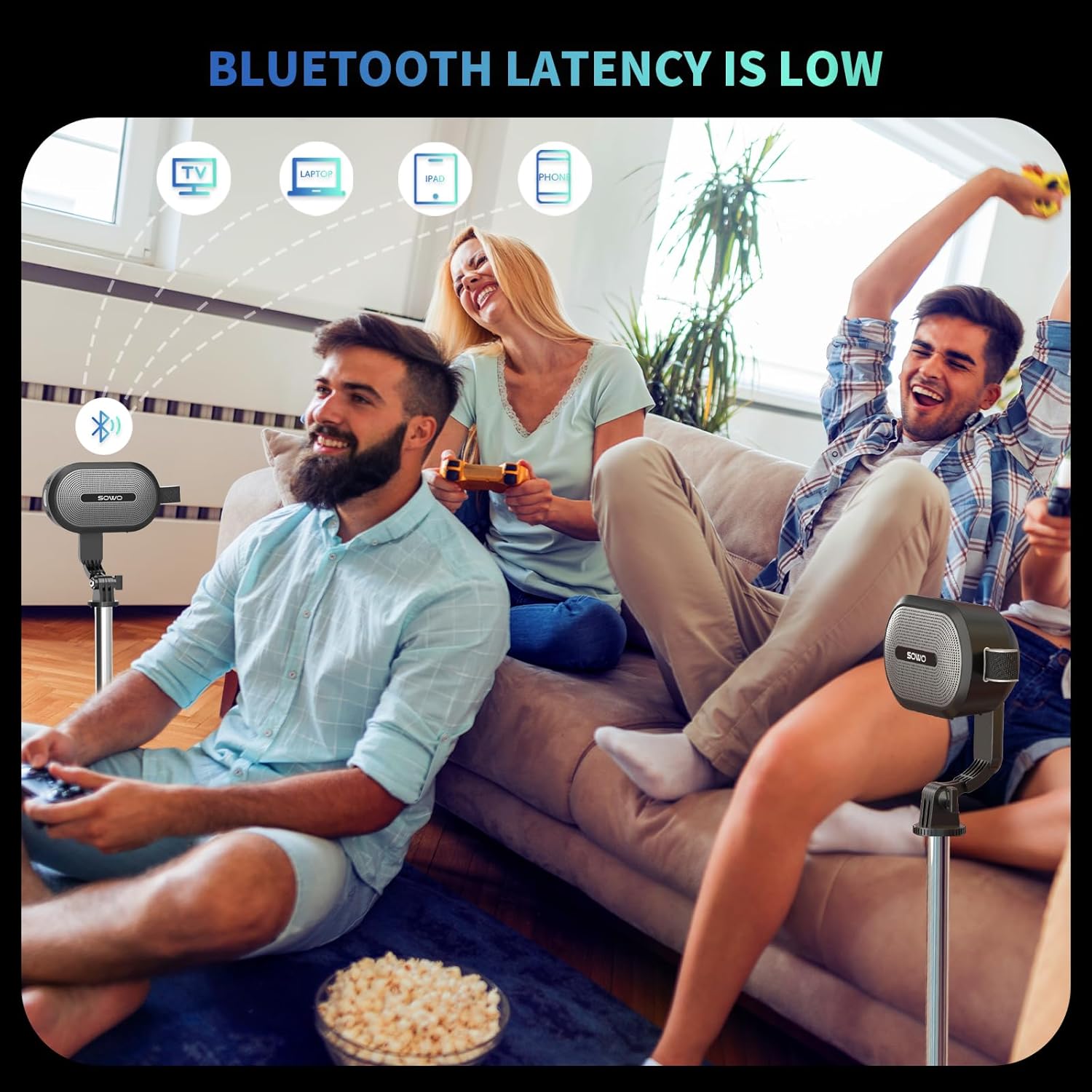 SOWO Dual Bluetooth Speakers with Adjustable Stands – Buy Online at AbmarketX