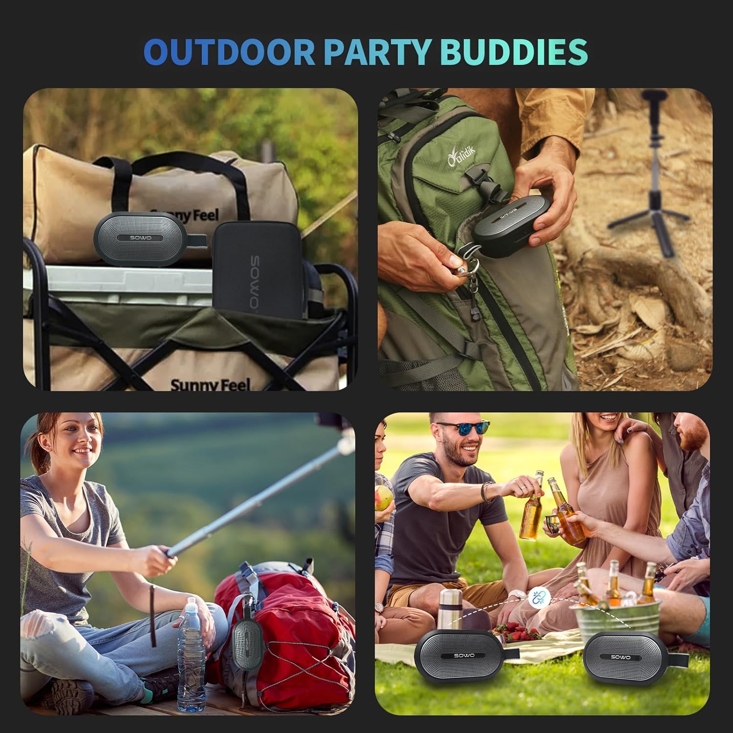SOWO Dual Bluetooth Speakers with Adjustable Stands – Buy Online at AbmarketX