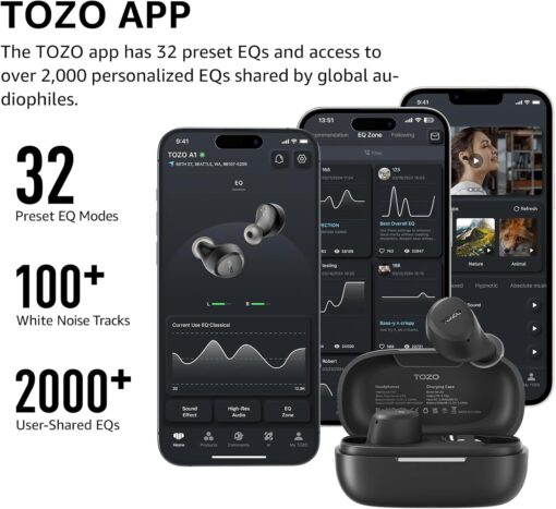 TOZO A1 Wireless Earbuds — Light, Waterproof, App EQ Control - Image 7