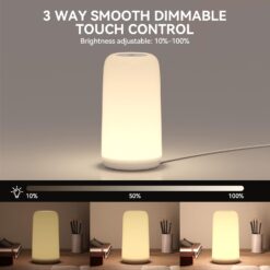 Alternative view of ROOTRO Touch Bedside Table Lamp T16