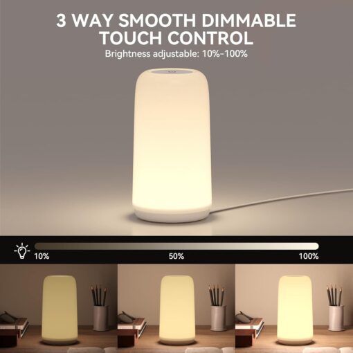 ROOTRO Touch Bedside Table Lamp T16 - Image 2