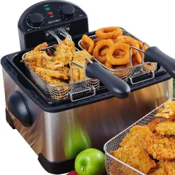 Secura 1700-Watt Stainless-Steel Triple Basket Electric Deep Fryer