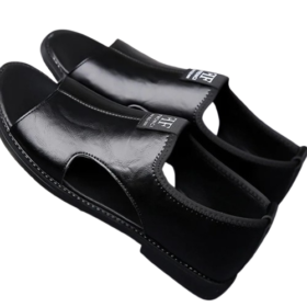 Men’s Leather Open-Toe Sandals – Non-Slip Casual Comfort Slippers – Buy Online at AbmarketX