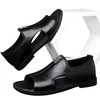 Men’s Leather Open-Toe Sandals – Non-Slip Casual Comfort Slippers