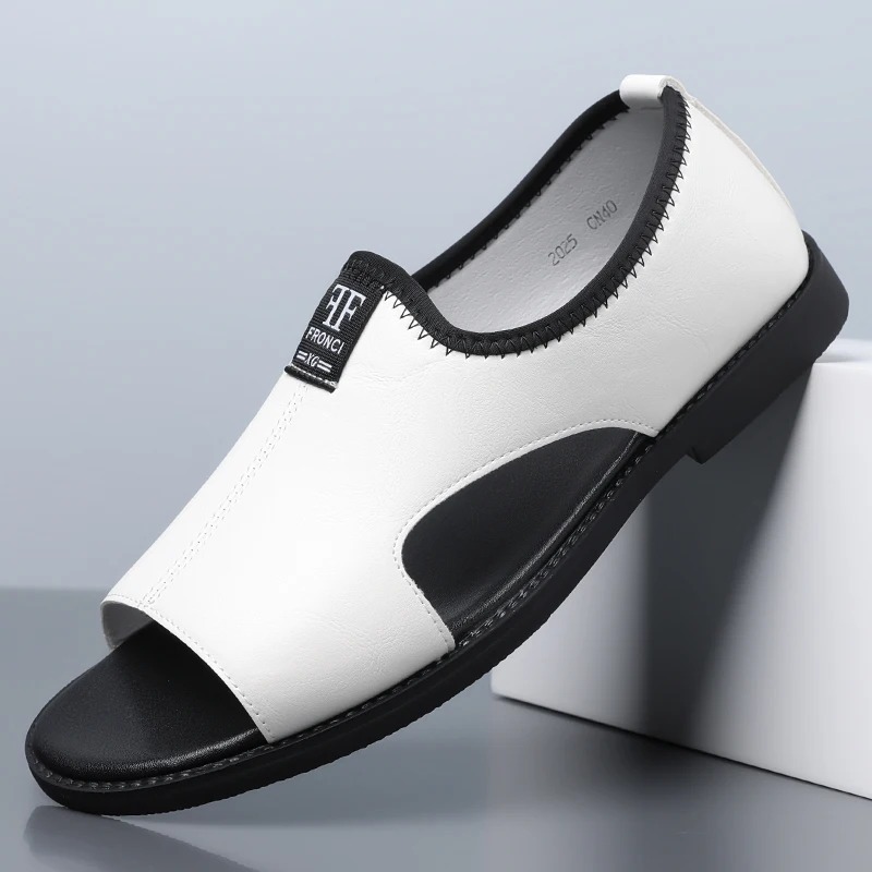 Men’s Leather Open-Toe Sandals – Non-Slip Casual Comfort Slippers - Image 5