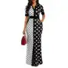 Maxi Long Polka Dot Dress - Slim Vintage Women Sundress